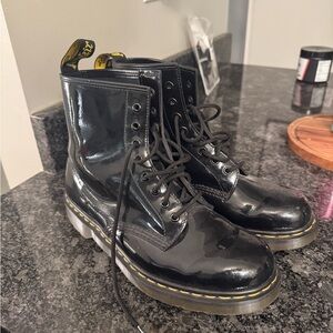 Dr. Martens Black Patent 8-Eye Lace-Up Boots